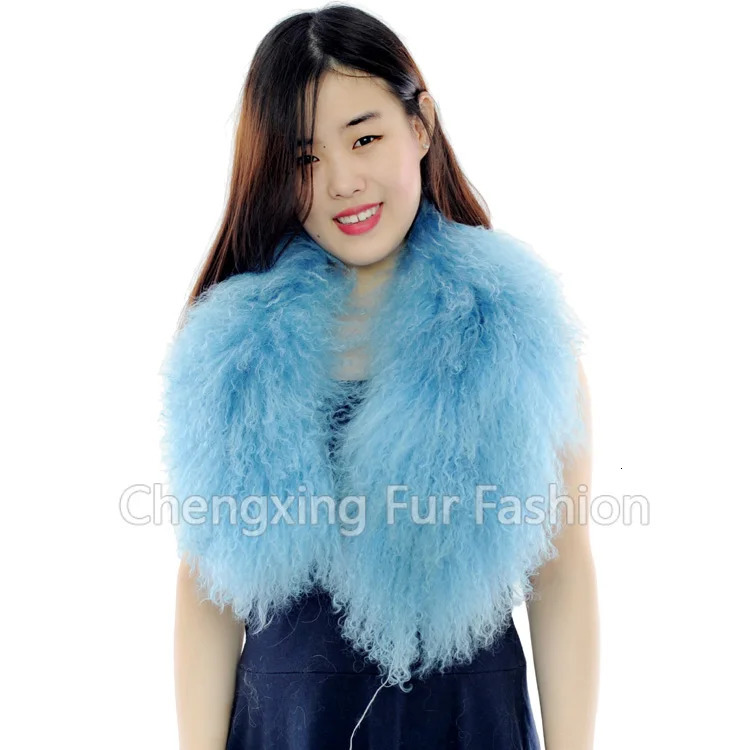 CX-A-52M leather scarf detachable Mongolian sheepskin necklace scarf 241211