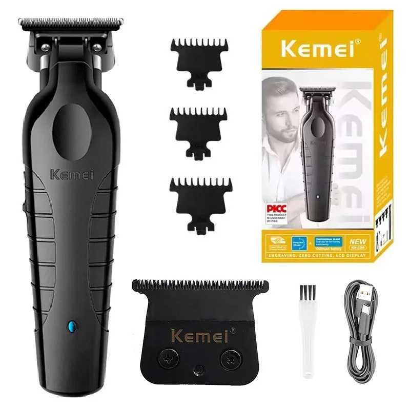 Kemei Zero blade Hair Trimmer Professional Beard Trimmer For Men Electric Clipper Rechargeable Hair Cutting Machine Barber Shop W241212