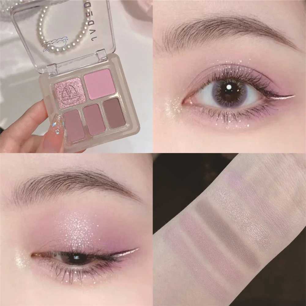 Sky blue 5 color eye shadow palette matte rose pink vibration color waterproof durable Korean makeupW241212