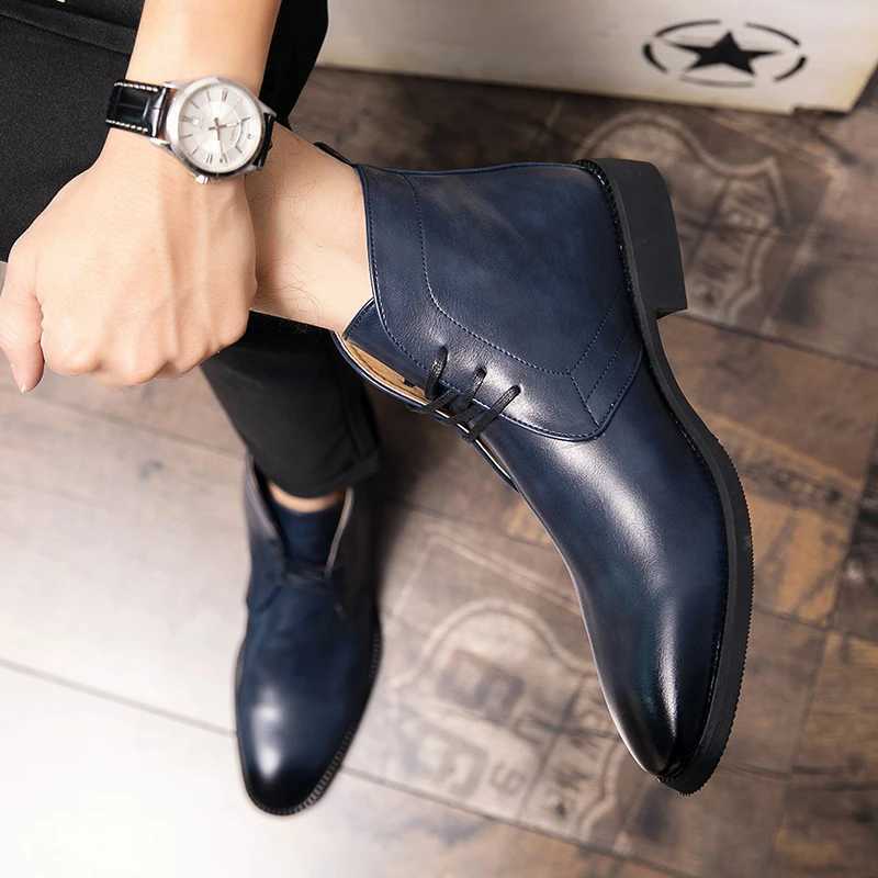Men Chelsea Boots Men Slip- Luxury Business Dress Short Boots Fi Casual Career Ankle Boots Italy Handmade Leather BootsXJ241212
