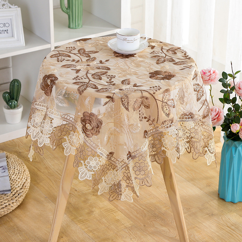 2025 Embroidered Fabric Tablecloth Lace Dining Square Coffee Table Cloth