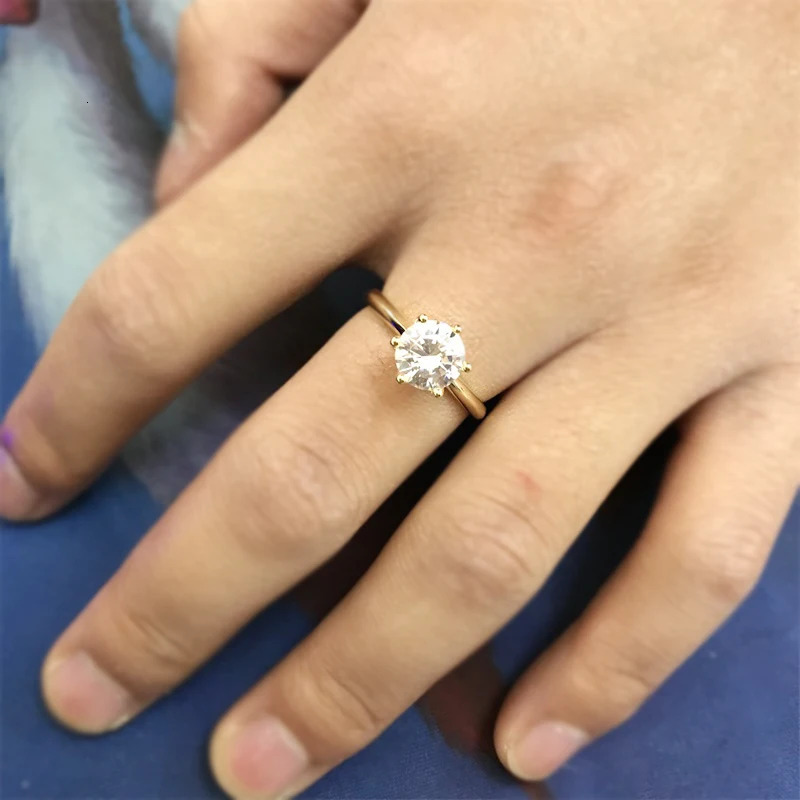 YANHUI Tibetan Silver Gold Color Ring Classic 2ct Zirconia Engagement Wedding Band Fashion 241210