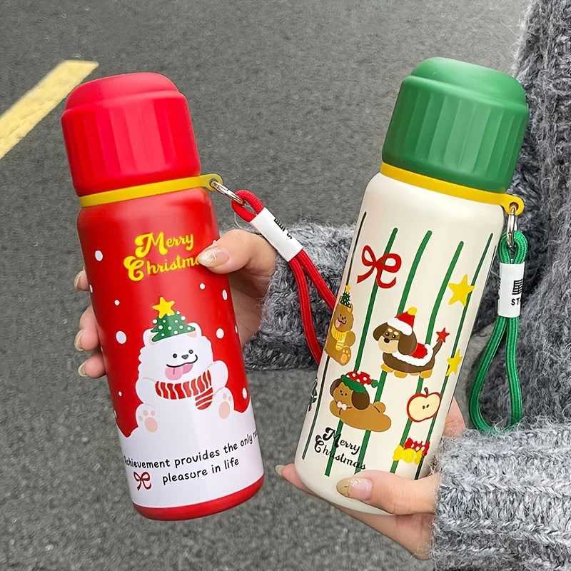 1 new Christmas dog stainless steel crazy cup for students to drink directly at school 550ml suitable for outdoor travel Christmas gift Y241211