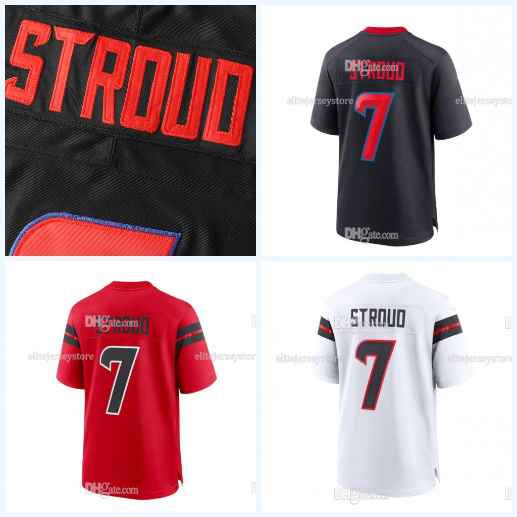 Personalized Custom Football Jersey CJ Stroud Stefon Diggs Derek Stingley Jr. Devin Singletary Robert Woods Davis Mills Dameon Pierce