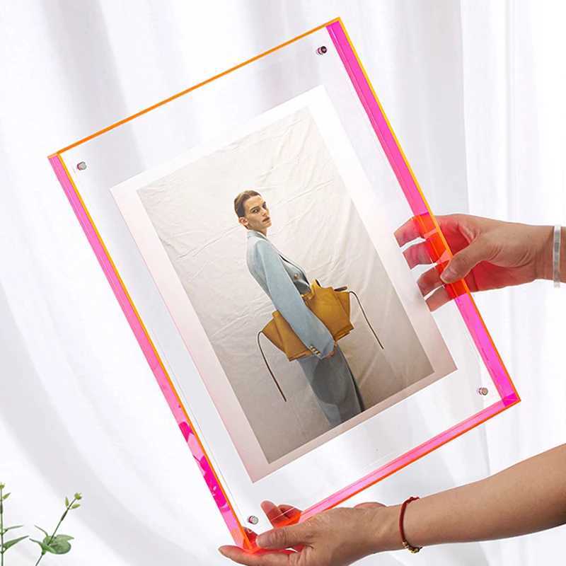 Frames Modern DIY Poster Painting Hall Bedroom Transparent Acrylic Photo Frame Colorful Picture Frame No Photo CL241231