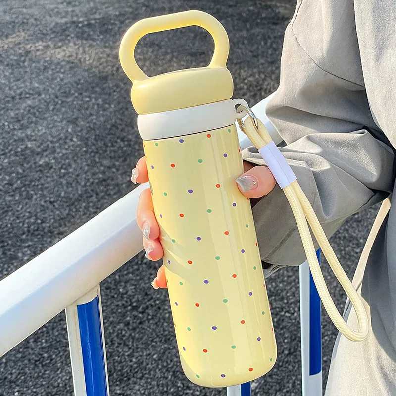 1 500ml high appearance goddess cup outdoor travel sports hot drink cup Sus316 lining with straw tea partition rope portable Y241211