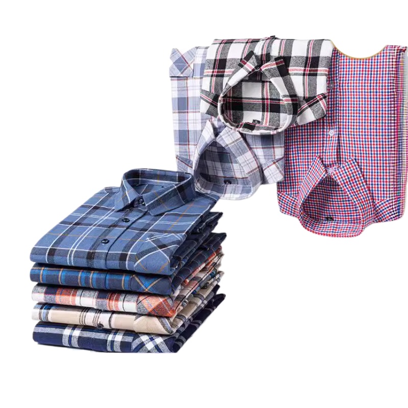 Men's Cotton Polished Plaid Shirt Long Sleeve Autumn Casual Business Pure Cotton Shirt Men Casual Shirts Fashion Tops Coats