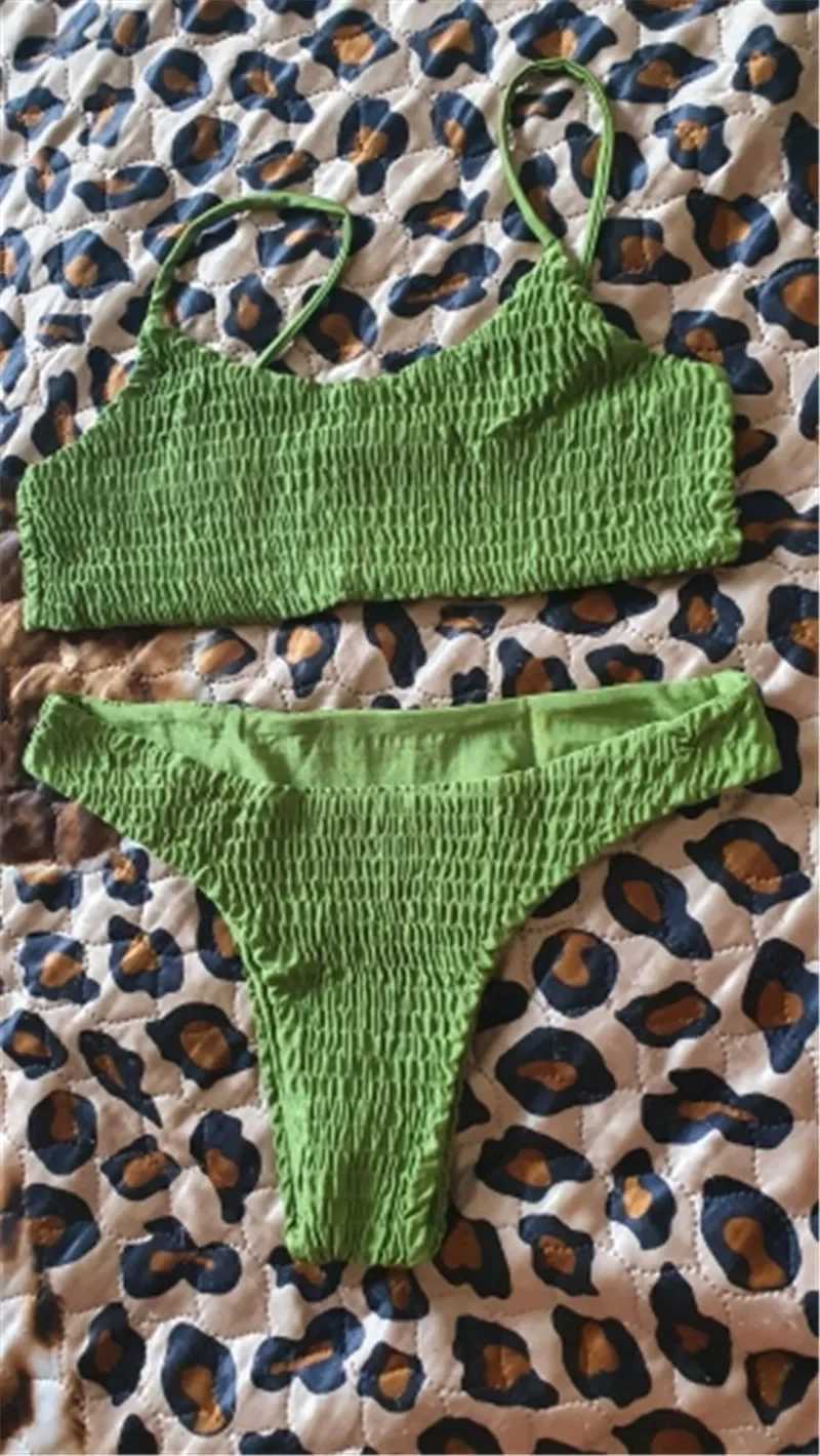 Bikini For Women Fold Push-Up Knitting Bra Bandage Bikini Set For Women Summer Holiday Beach Bathing SuitsXJ241212