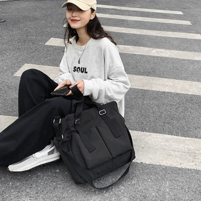 Female Simple Shoppers Fashion Zipper Oxford Shoulder Handbags Waterproof Large Capacity Women's Brand Crossbody Tote Bags
