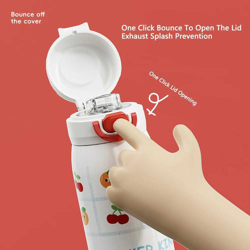 COOKER KING 500ML Large Capacity Insulated Cup Stainless Steel Childrens Water Cup Boys and Girls Student Straw Cup Y241211