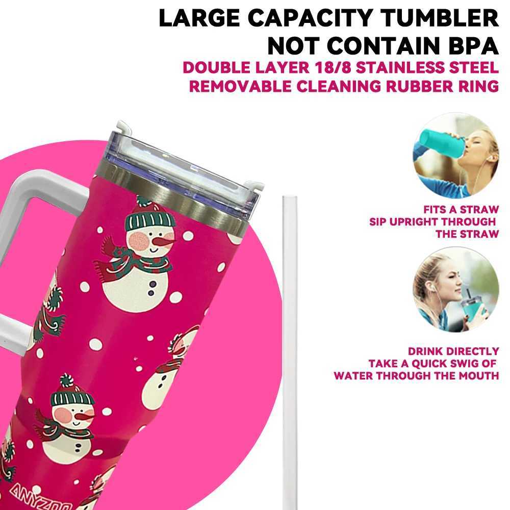 40 ounce crazy cold cup with handle stainless steel vacuum coffee cup with handle Y241211