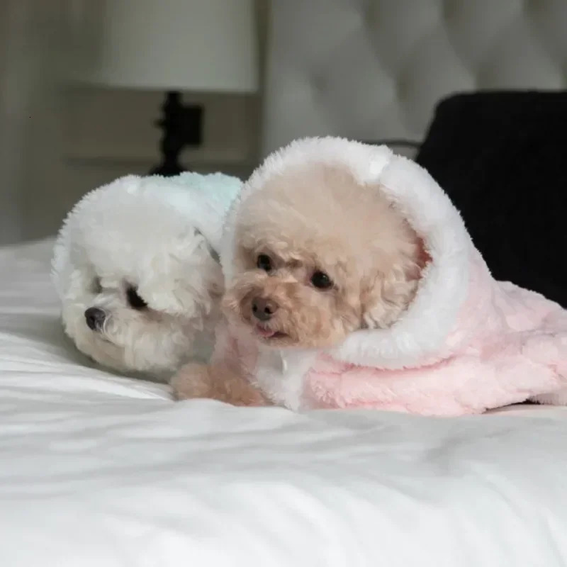 Warm Blanket Plush Coat for Dog Pet Plush Sweater Home Cloak Puppy Clothes Teddy Clothing Winter Fleece Thicken Warm Coat Gifts 241212