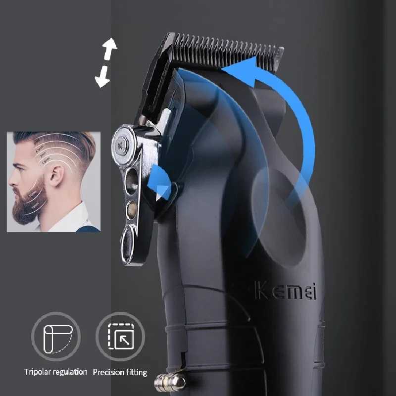Kemei Professional Hair Clipper For Men Adjustable Beard Electric Hair Trimmer Rechargeable Hair Cutting Machine Barber tool W241212