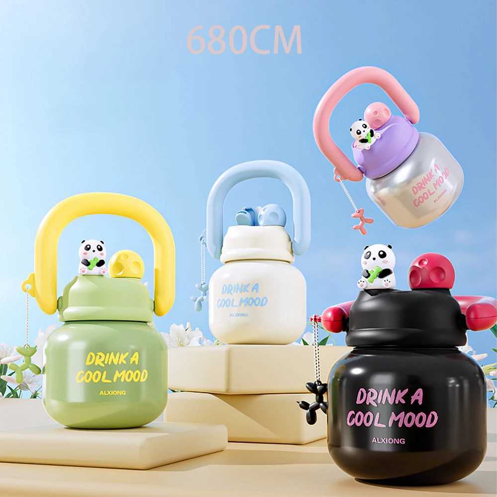 Large capacity with straw belly cup 316 stainless steel inlay and cold water cup splash bowl student travel Y241211