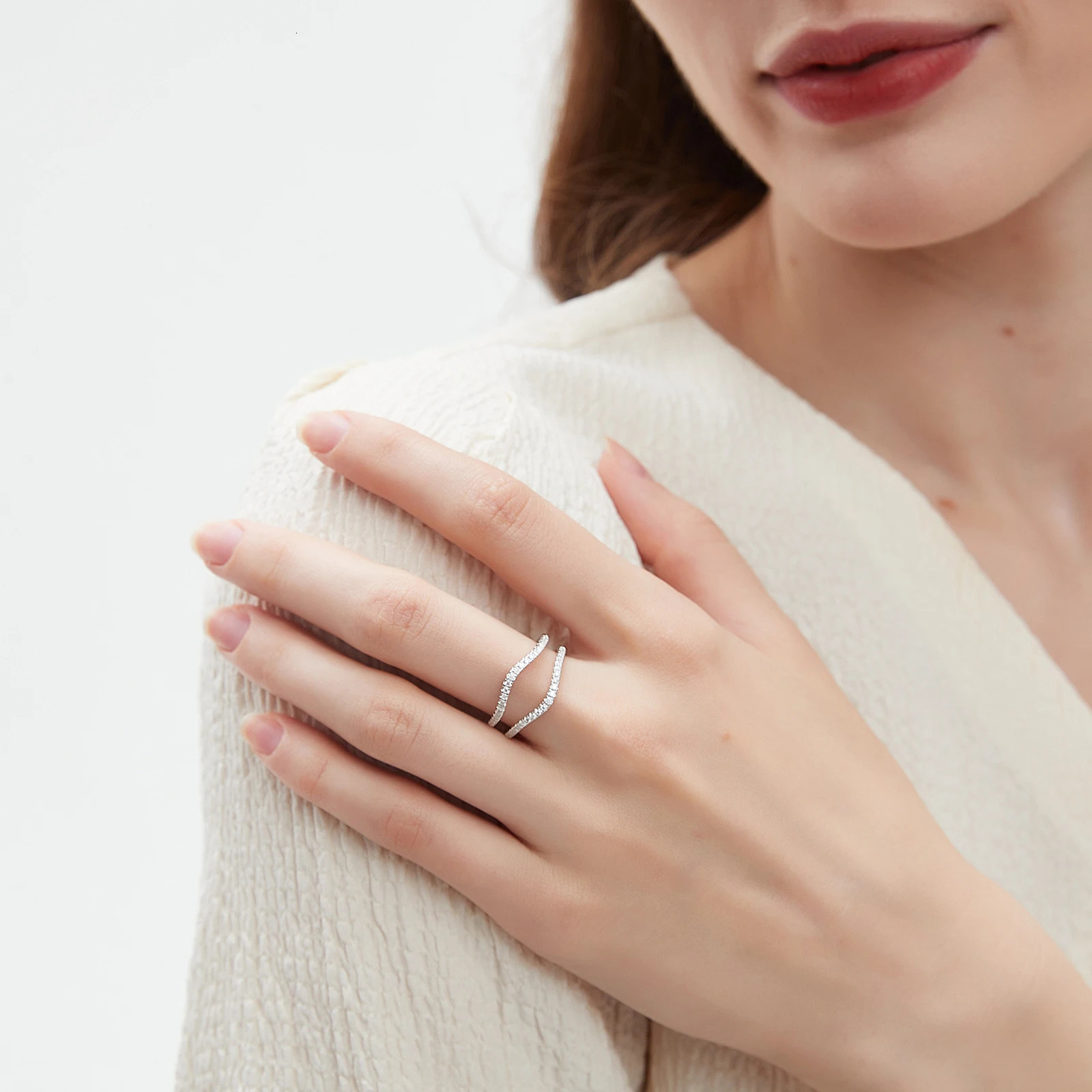 she 925 pure silver reinforcing agent made of all Mo silica womens engagement ring size 512 241210