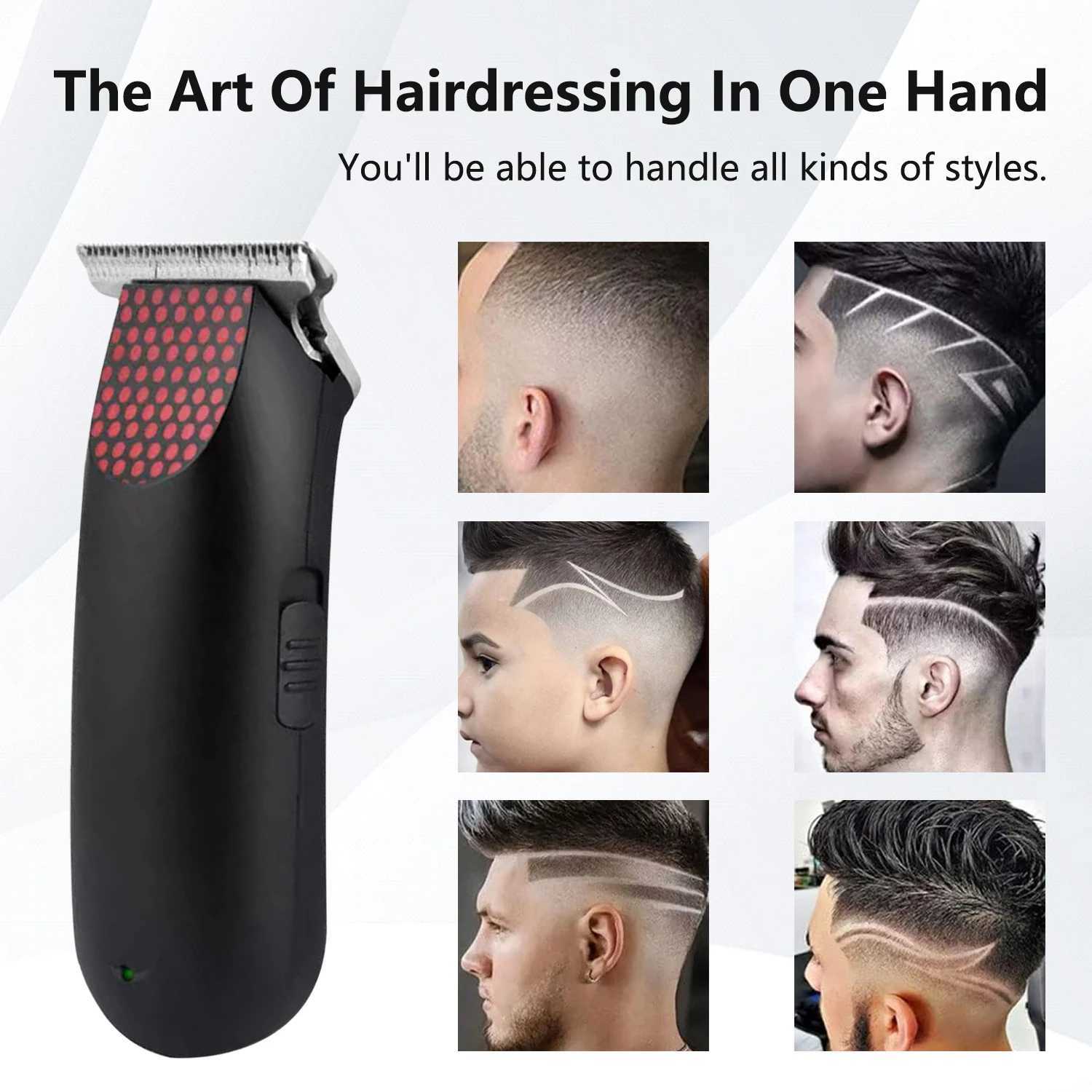 Professional Pocket Cordless Hair Clipper Hair Trimmer Mini Portable Electric Hair Clipper For Men Hair Trimmer Barber Haircut W241212