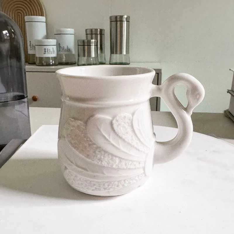 Swan Coffee Cup Luxurious French Exquisite Ins Nordic English Light Luxury Retro Afternoon Tea Cup and Sauce Y241211