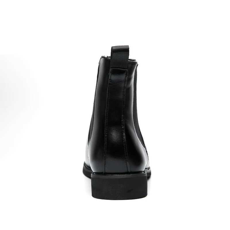 Men Pointed Toe Chelsea Boots Fi PU Leather Black Brown British Style Plus Big Size 47 48 49XJ241212