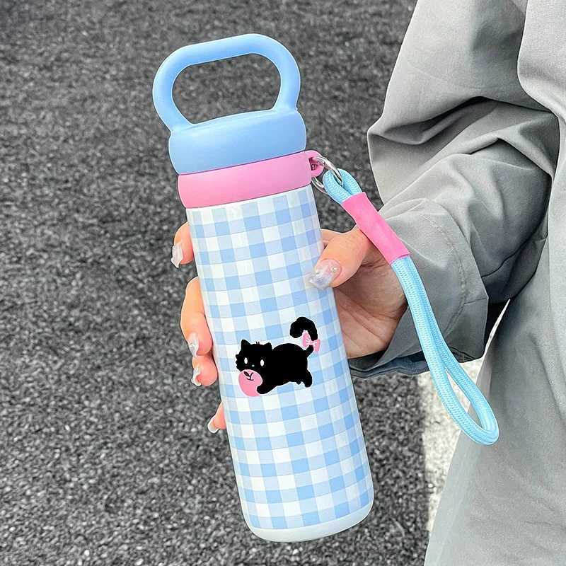 1 500ml high appearance goddess cup outdoor travel sports hot drink cup Sus316 lining with straw tea partition rope portable Y241211