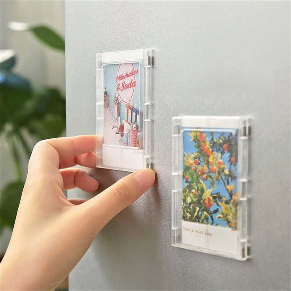 Frames 3-inch magnet design Polaroid mini picture frame transparent acrylic card display stand CL241231 H260306