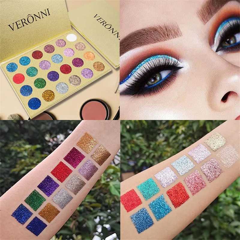 Black UV luminous fluorescent eye shadow palette Stage club neon makeup palette 24 color pigment luminous eye shadowW241212