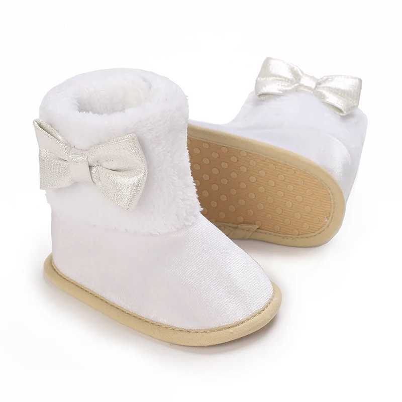 Boots Citgeett Winter Infant Boys Girls Snow Bow Warm Baby First Walker Shoes for Christmas H241212