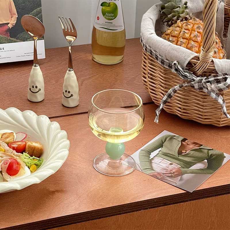 Nordic Cup Cute Green Ball Cup Champagne Cocktail Cup Short Dried Chrysanthemum Milk Shake Y241211