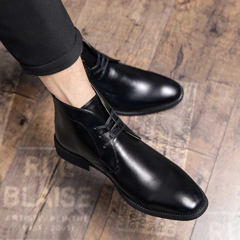 Men Chelsea Boots Men Slip- Luxury Business Dress Short Boots Fi Casual Career Ankle Boots Italy Handmade Leather BootsXJ241212