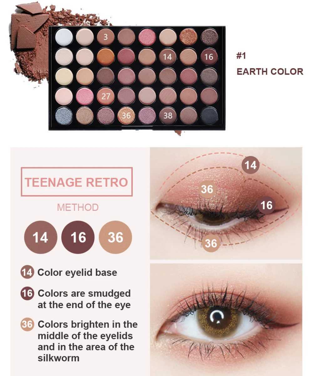Hot 40 color matte eye shadow palette makeup durable nude gloss pigment pressed powder eye shadow trayW241212