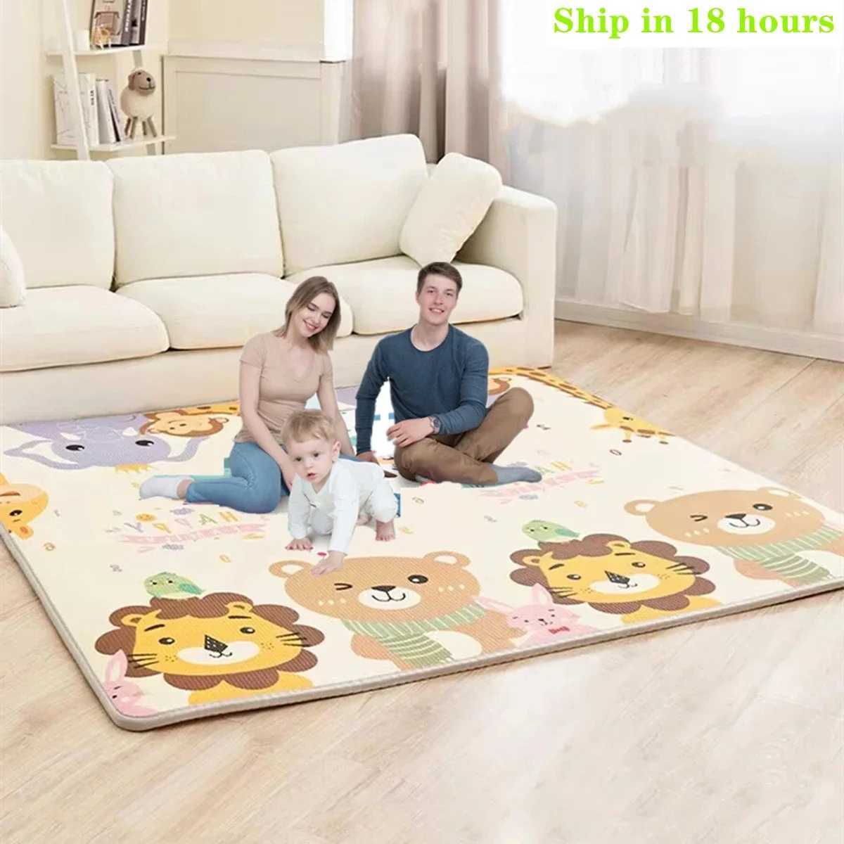 2024 new 200 * 180cm child safety game mat 1/0.5cm environmentally friendly baby crawling folding carpet W241211