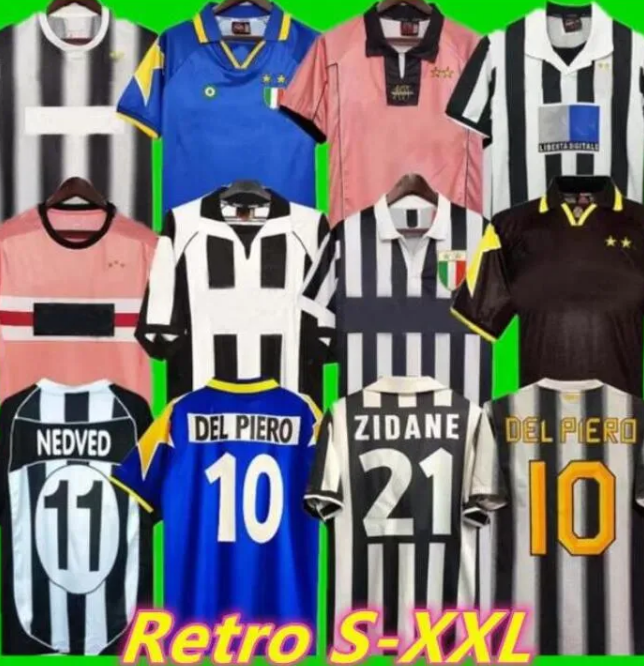 JUVE 97 98 DEL PIERO Retro soccer jerseys ZIDANE VIALLI football shirt 84 91 92 94 95 96 1999 2000 01 02 03 04 05 2011 2012 Vintage DAVIDS INZAGHI Classic maillot de foot