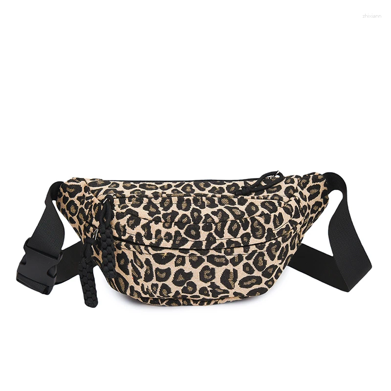 2025 NEW Waist Bags Canvas Zipper Packs 2025 High Quality Leopard Print Casual Crossbody Soft Versatile Commuting Chest zhanyishengli