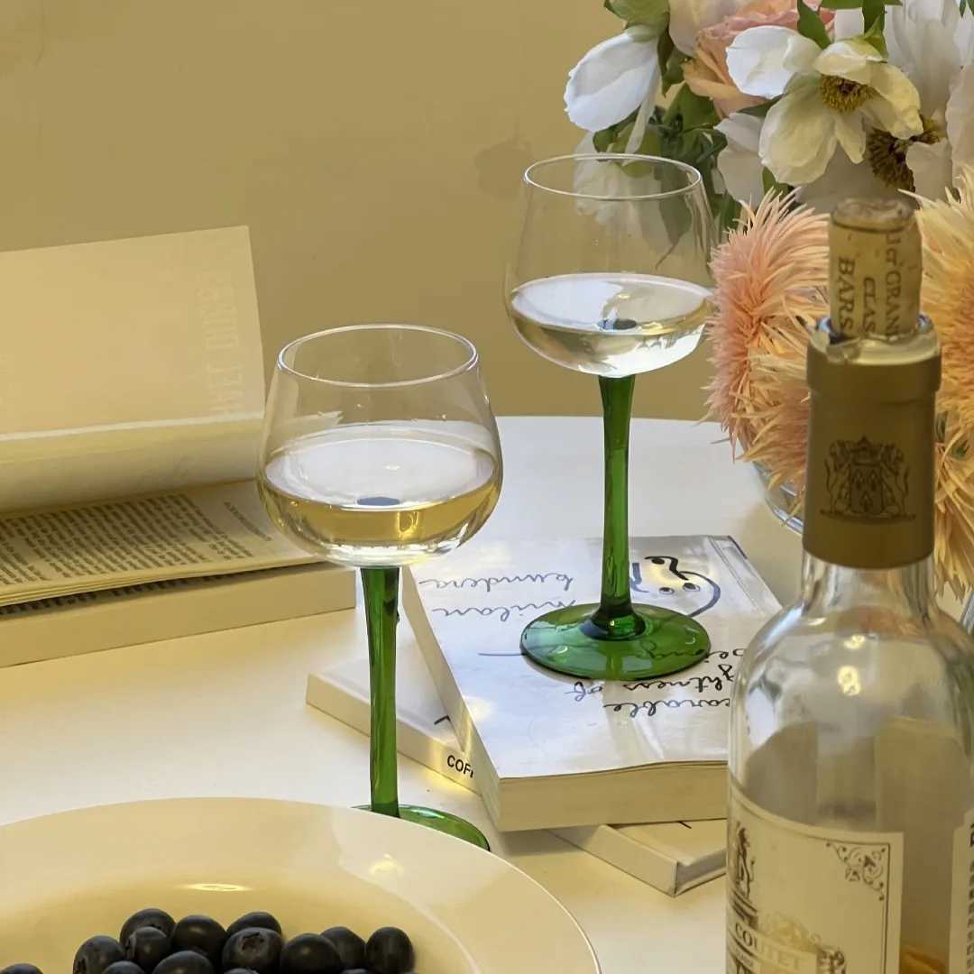 French retro firmware sweet wine emerald red wine ladies champagne Y241211