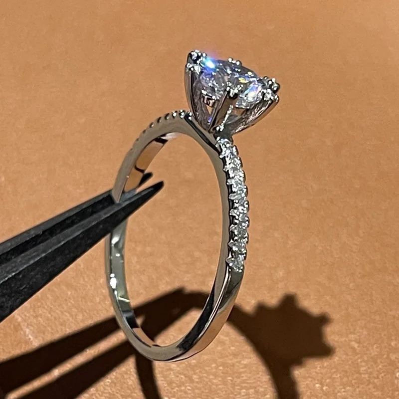 Vintage Anniversary Ring 925 Pure Silver Eternal Engagement Wedding Bridal Party Jewelry 241210