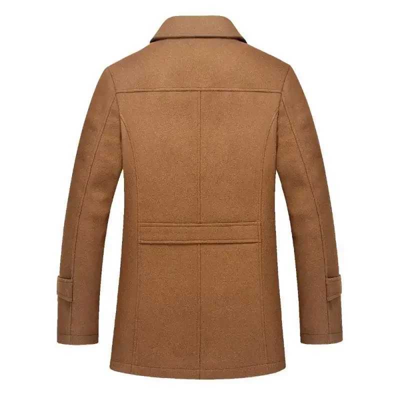 New winter wool coat ultra-thin slim fit jacket mens casual warm jacket mens pea coat size M-4Xl direct shipping 4 colors W241211 - view 6