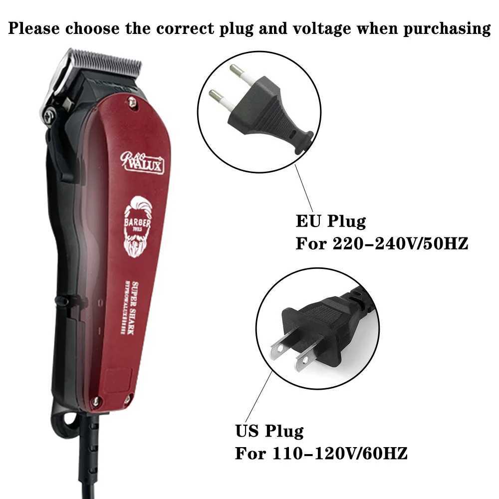 WALUX Professional Barber AC Hair Clipper 10W Powerful Trimmer Household Quiet Shaver 2M Cable Hair Clipper 8 Hair Combs M241212