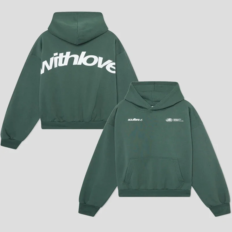 Retro hip-hop street skateboarding loose hooded sweatshirt with letter printing for mens and womens casual simple zipper top 241210