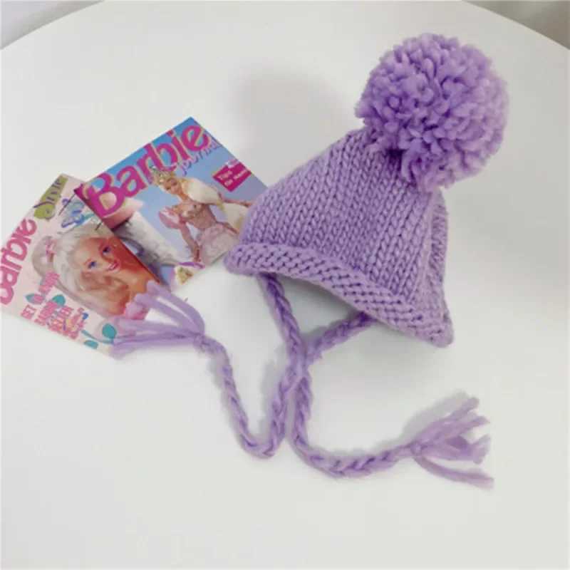 Dog Winter Wool Hat Cute Pet Hat Cute Pet Hair Ball Christmas Headwear Dog Clothing Cat Hat Dog Helmet M241212