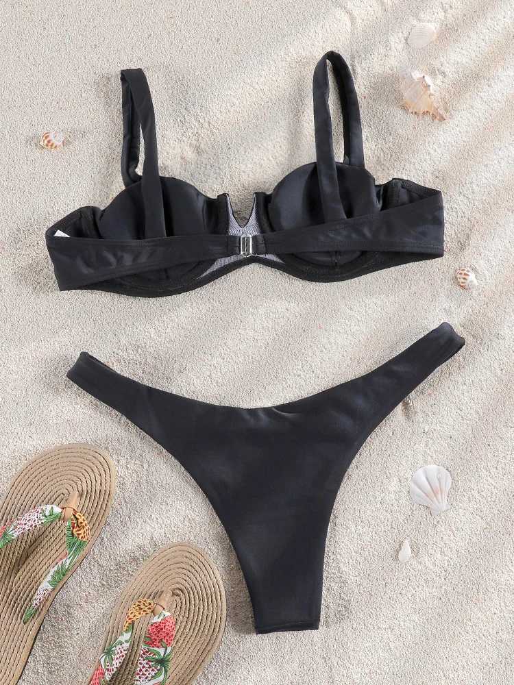 ZRTAK Swimsuit Sexy Bikinis Women Push Up Bikinis Sets 2024 Swimming Suit Thongs Black Biquinis Bathing Suits Summer BeachwearXJ241212