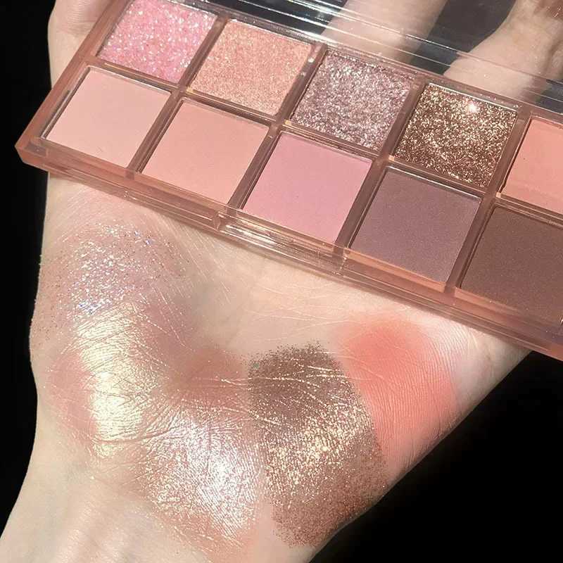 DIKALU 10 Color eye shadow Glass Matte Earth Color eye shadow Palette Shiny Sequins eye shadow Pigment Lasting MakeupW241212