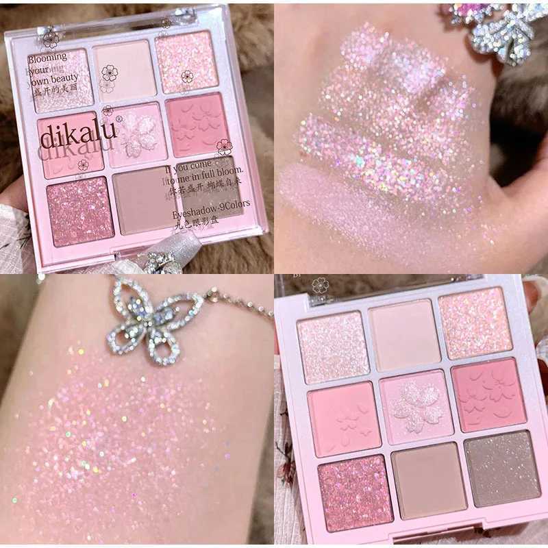 9 Colors Glitter Snow Princess Eyeshadow Palette Dream Girls Eye Shadow Pink Brown Nude Light Makeup Highlights EyesW241212