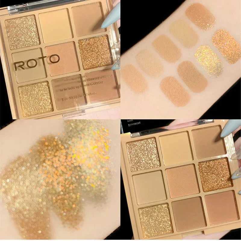 9-color super nude matte eye shadow palette flash durable waterproof eye shadow tray flash eye shadow pigment makeupW241212