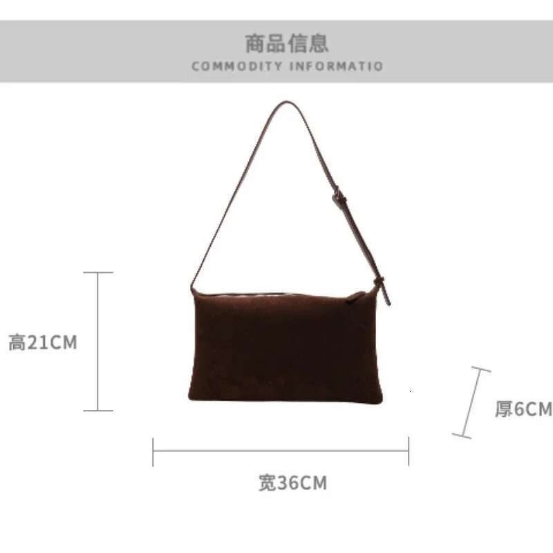 Women's Slouchy Vintage Frosted Suede New Fall/Winter Shoulder Underarm Simple Tote Large Capacity Commuter Bag