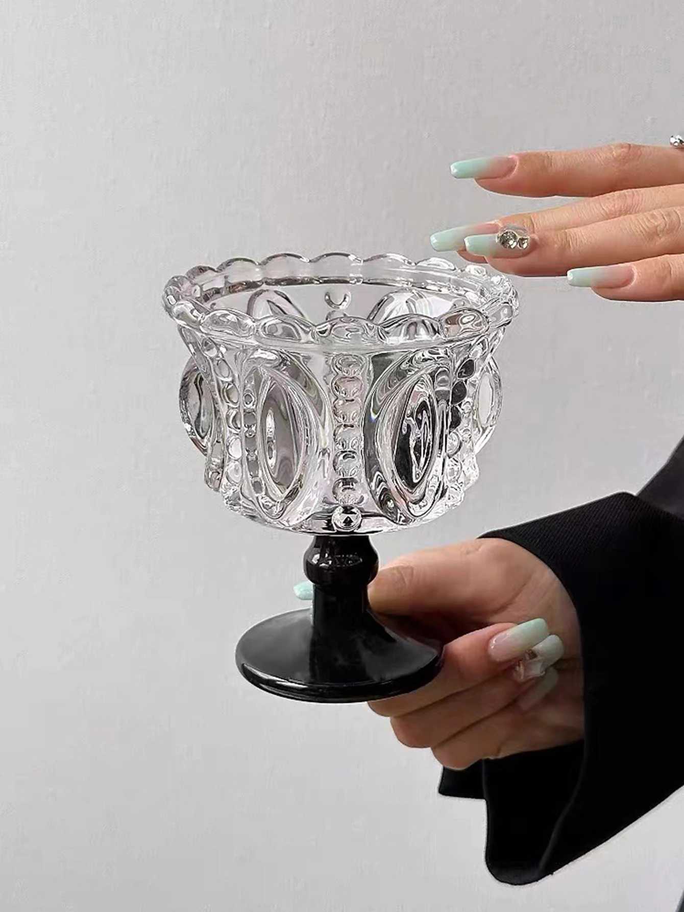 Vintage embossed brown high cup yogurt dessert cup retro style creative coffee cup Y241211