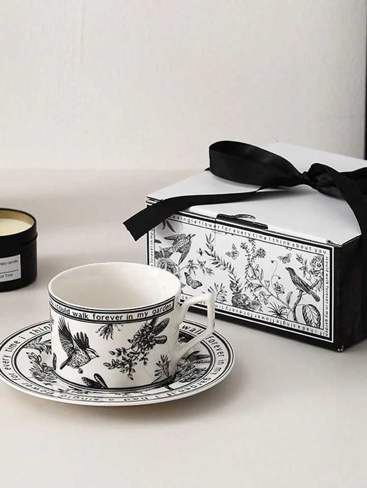 3-piece retro ceramic coffee set - perfect for cappuccinos latte etc. - premium discount gift box with g Saucer Y241211
