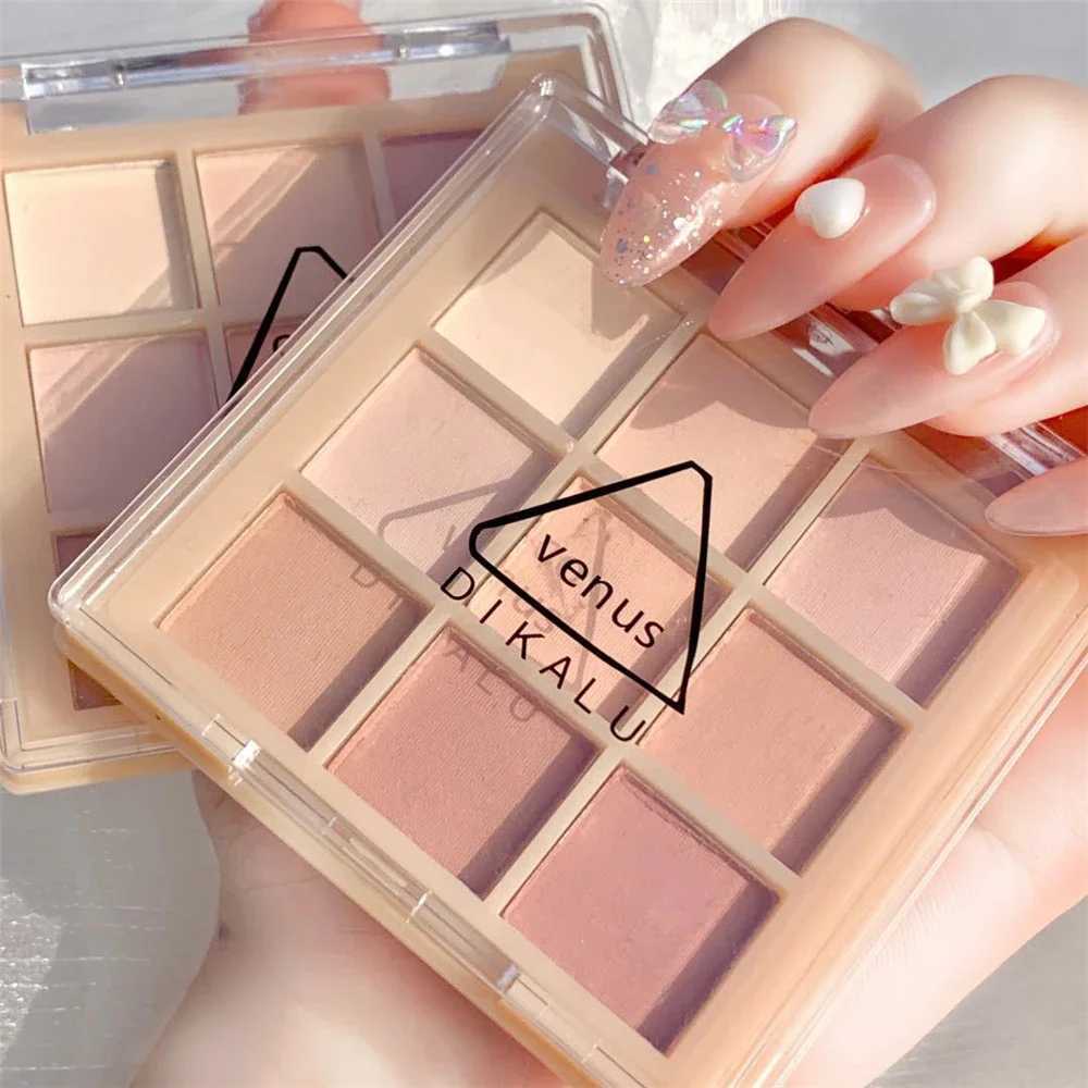 9 Colors All Matte Eyeshadow Palette Eyeshadow Primer Waterproof Glitter Nude Eye Pigment Matte Shimmer Shine Eyeshadow PowderW241212