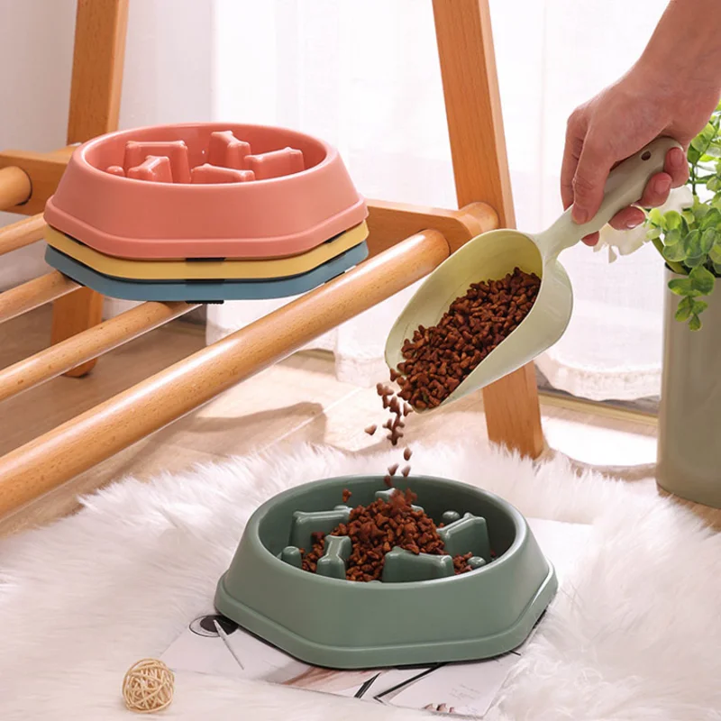 free shipping Wholesale Anti Chocking Slower Feeder Dog High Quality PP Anxiety Pet Food Feeding Bowl
