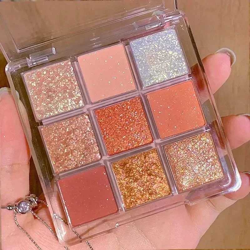 9 Color Chocolate eye shadow Palette Matte Earth Color eye shadow Tray Shiny Sequins eye shadow Lasting MakeupW241212