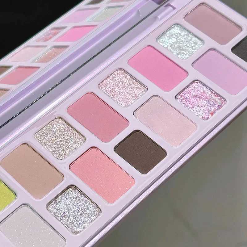 16 color glitter pink eye shadow smoke shimmer blue shimmer diamond glitter eye shadow makeup palette cosmeticsW241212