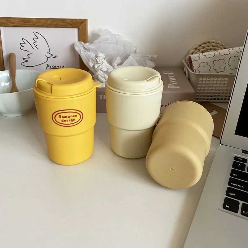 1 portable cartoon cute rabbit hand drawn coffee cup reusable and non slip beverage cup Y241211